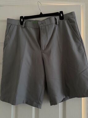 Men's Grey Performance Flat Front Shorts